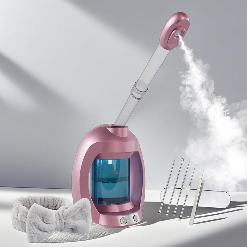 Asiakarn Pink Nano Ionic Facial Steamer For Deep Facial Cleansing Hair Steamer Professional Facial Steamer Facial Steamers For Facial Spa At Home - Image 1