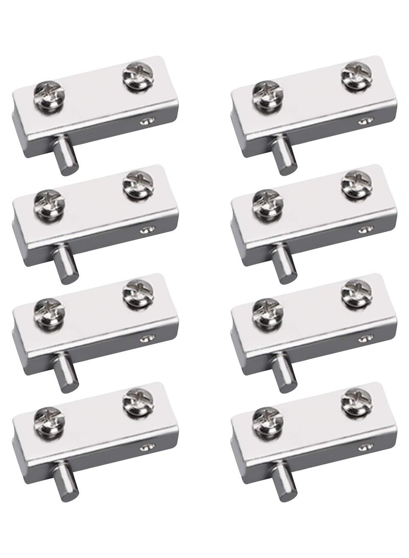 SOLARAE Glass Door Hinge, 8Pcs Iron Glass Door Pivot Hinge, Glass No Drilling Fit for 3-6mm Free-Swinging Glass Door - Image 1