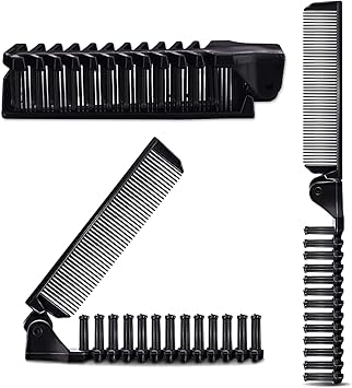 ExceLife Foldable Hair Comb Travel Pocket Size Collapsible Comb Double Headed Folding Hair Brush Massage Detangle Antistatic Hairdressing Tools for Women Men - Image 1