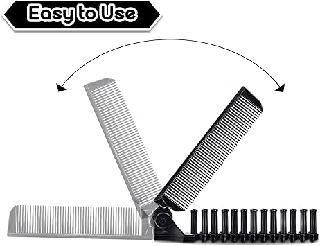 ExceLife Foldable Hair Comb Travel Pocket Size Collapsible Comb Double Headed Folding Hair Brush Massage Detangle Antistatic Hairdressing Tools for Women Men - Image 3
