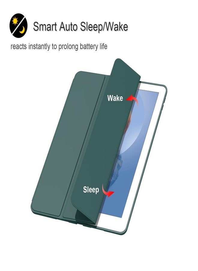 Divufus Case for iPad 10.2 2021/2020/2019, Smart Lightweight Trifold Stand Cover, Auto Sleep/Wake Soft TPU Pencil Holder Case for iPad 10.2 inch 9th/8th/7th Generation - Dark Green - Image 2