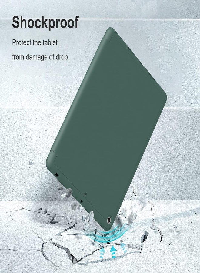 Divufus Case for iPad 10.2 2021/2020/2019, Smart Lightweight Trifold Stand Cover, Auto Sleep/Wake Soft TPU Pencil Holder Case for iPad 10.2 inch 9th/8th/7th Generation - Dark Green - Image 4