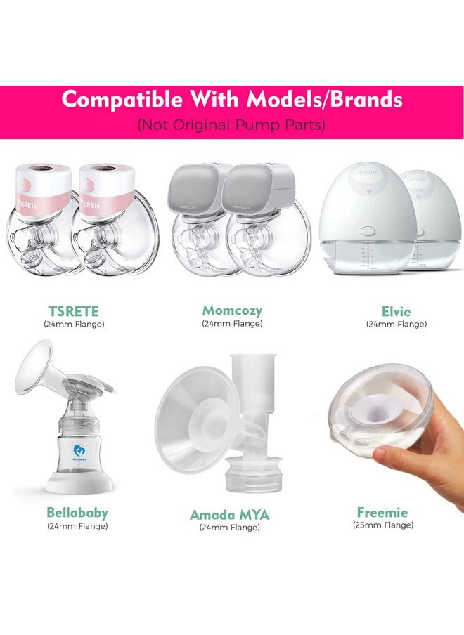 دورسيلر حشوات شفاه سيليكون Durceler مقاس 16 مم متوافقة مع Medela/لـ Spectra S1 S2 / Elvie / S18 S21 / Momcozy S9 S12 / واقيات مضخة الثدي TSRETE مقاس 24 مم أو Freemie مقاس 25 مم؛ تقلل من نفق الحلمة إلى 16 مم  - Image 3