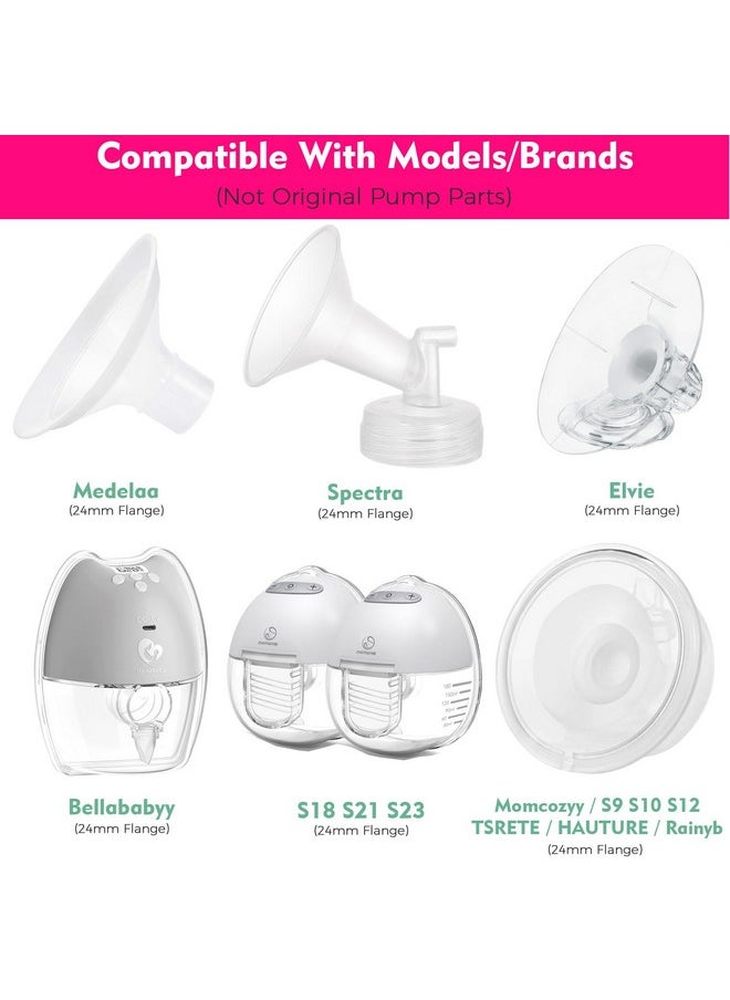 دورسيلر حشوات شفاه سيليكون Durceler مقاس 16 مم متوافقة مع Medela/لـ Spectra S1 S2 / Elvie / S18 S21 / Momcozy S9 S12 / واقيات مضخة الثدي TSRETE مقاس 24 مم أو Freemie مقاس 25 مم؛ تقلل من نفق الحلمة إلى 16 مم  - Image 2
