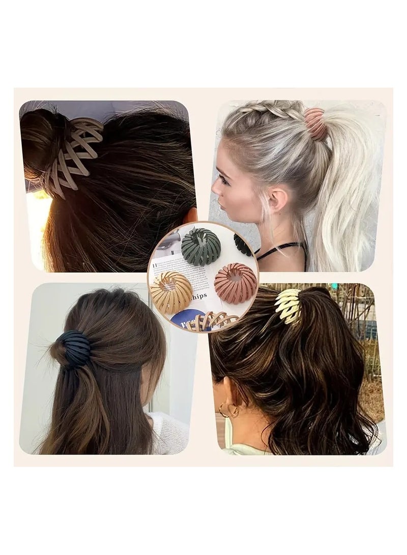 Goolsky مشبك شعر على شكل عش الطيور لذيل الحصان، إكسسوارات شعر عصرية للفتيات، خيار مثالي للهدايا - Image 3
