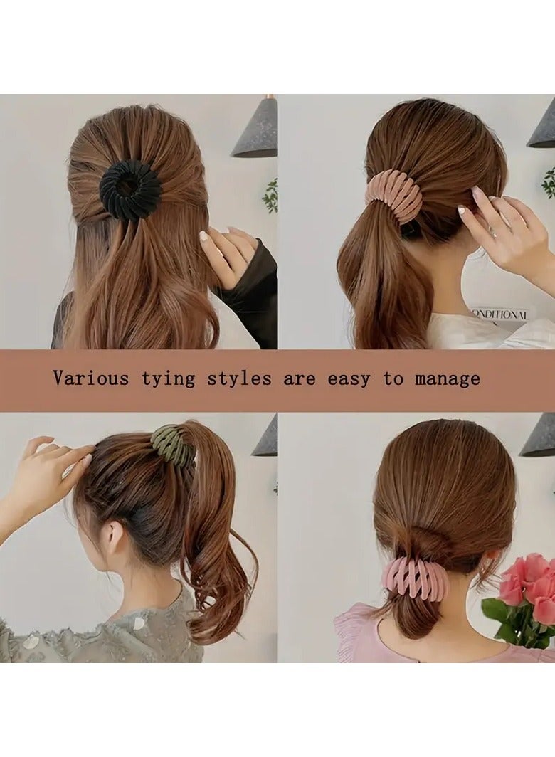 Goolsky مشبك شعر على شكل عش الطيور لذيل الحصان، إكسسوارات شعر عصرية للفتيات، خيار مثالي للهدايا - Image 5
