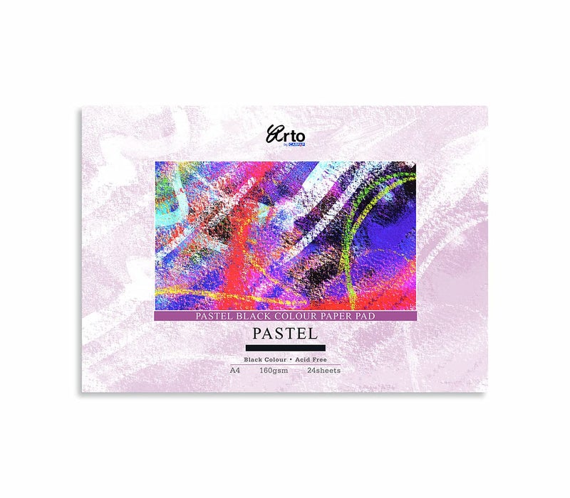 Arto FABRIANO Pastel black colour paper book Tiziano A4160 gsm 24 sheets by ARTO - Image 1