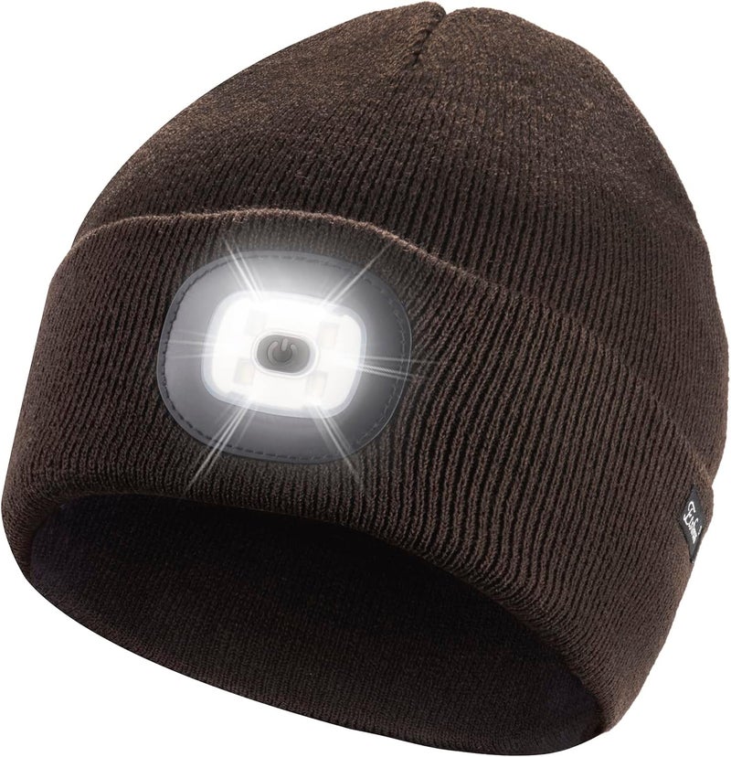 Etsfmoa Store Unisex Beanie with The Light Gifts for Men Dad Father USB Rechargeable Caps - Image 1