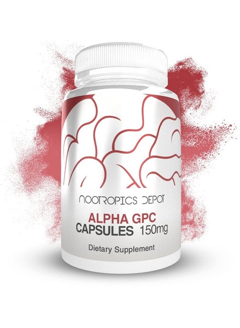 Nootropics Depot Alpha GPC Capsules | 150mg | 60 Count | Choline Supplement | Brain Health Supplement | Supports Healthy Brain Function | Enhance Cognition, Memory + Focus