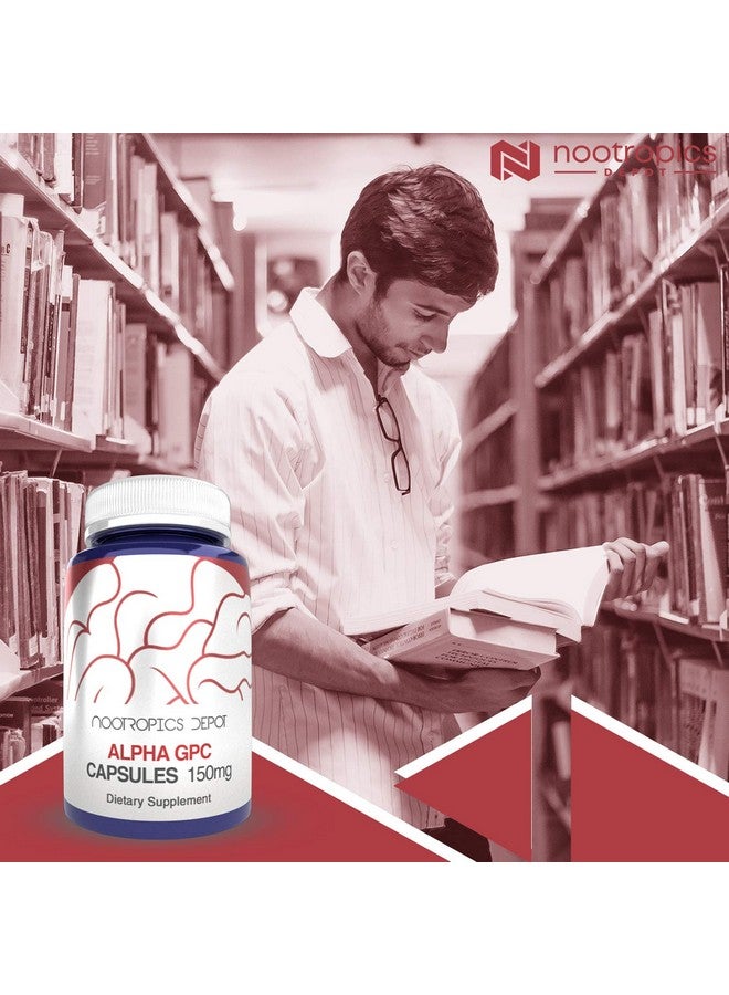 Nootropics Depot Alpha GPC Capsules | 150mg | 60 Count | Choline Supplement | Brain Health Supplement | Supports Healthy Brain Function | Enhance Cognition, Memory + Focus