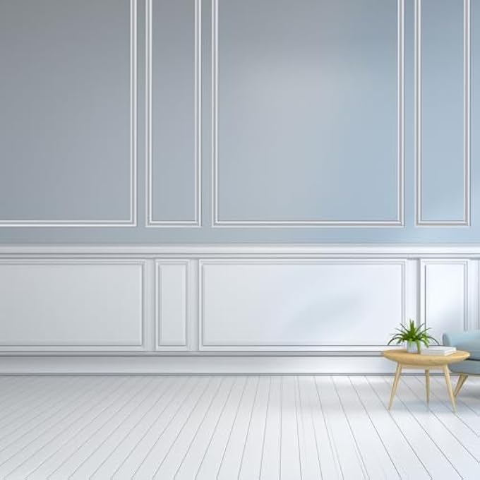 PEEL AND STICK PANELS GLOSSY MOLDING TRIM, FLEXIBLE CHAIR RAIL CLASSIC WALL TRIM, SELF-ADHESIVE WALL PANELING STRIP FOR HOME DECORATION(WHITE 10FT*1.3IN) - Image 3