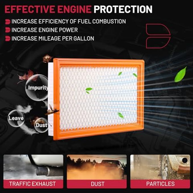 BDFHYK CA4309 Engine Air Filter Compatible with Nissan Maxima Murano Pathfinder Altima Quest Sentra Frontier Xterra 200SX Axxess Pickup, Compatible with INFINITI QX60 J30 JX35 FX35 G35 I35 QX4 G20 - Image 3