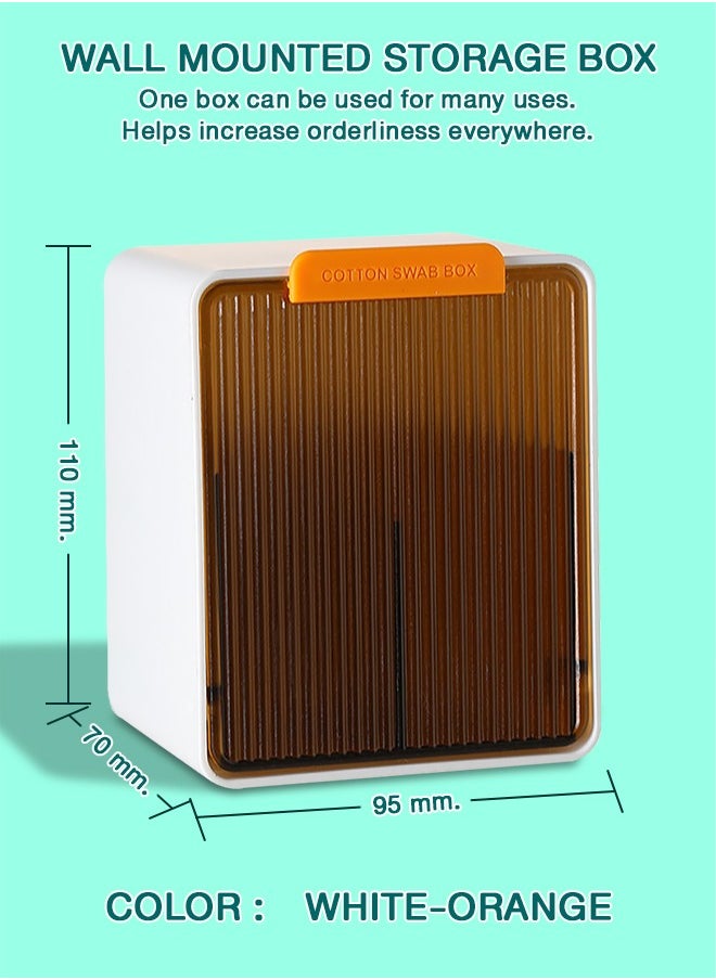 Generic Waterproof Storage Box, Wall-Mounted Cotton Swab Box, Drill-Free Installation, Suitable for Storage of Small Bathroom, Kitchen, Office Items  - Image 1