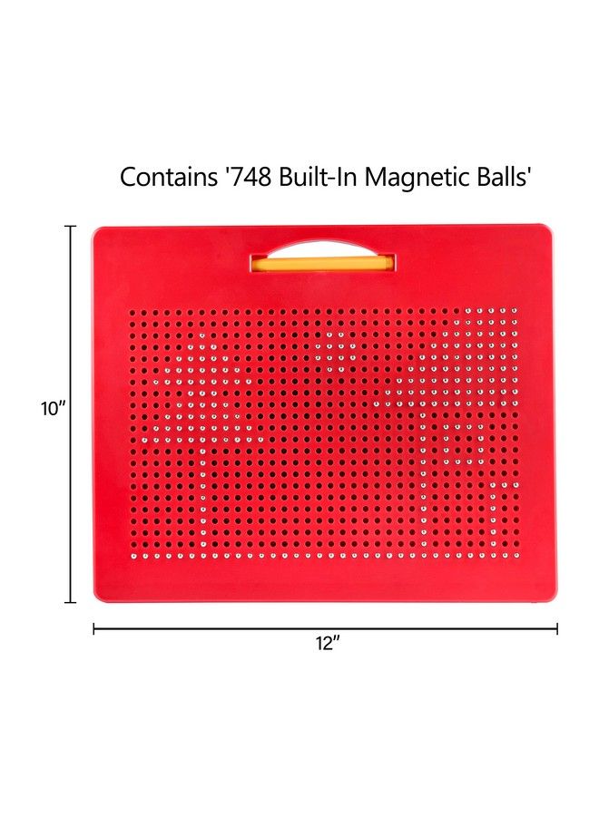 Playmags Magnetic Drawing Board Large Writing Tablet For Kids & Toddlers Magnet Beads W/Drawing Stylus (12" X 10") Stem Educational Activities For Boys & Girls Ages 4 8 - Image 3