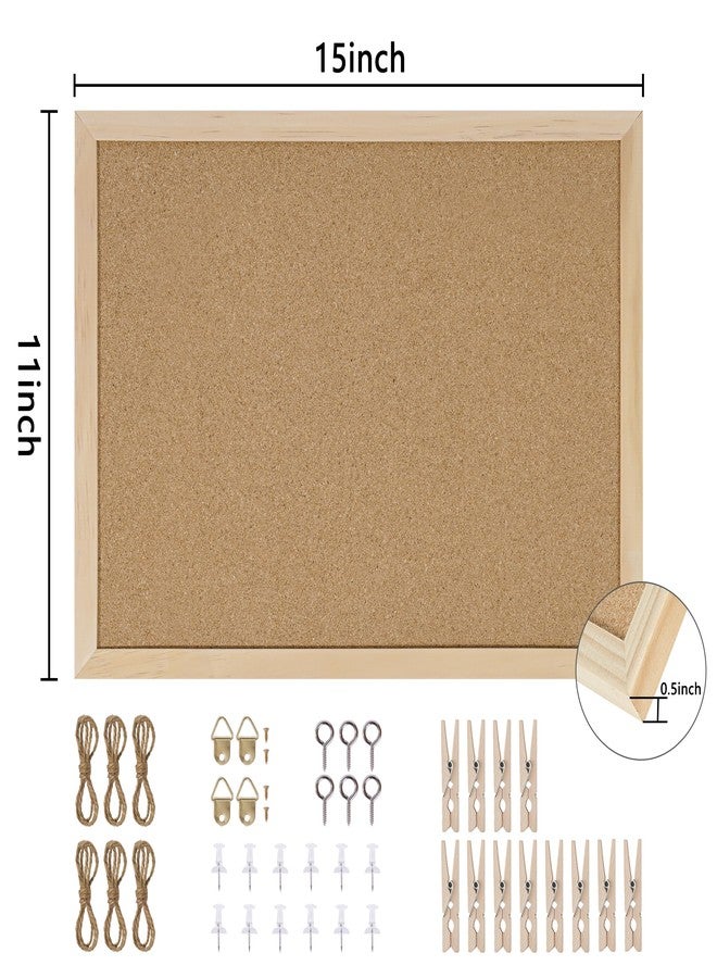 DAHAPYBOO Cork Board Bulletin Board 2 Pack,11X15 Cork Board for Office with Pin Oak Wood Boards,Hanging Corkboards for Office Home School Message Board or Vision Board Decoration - Image 3