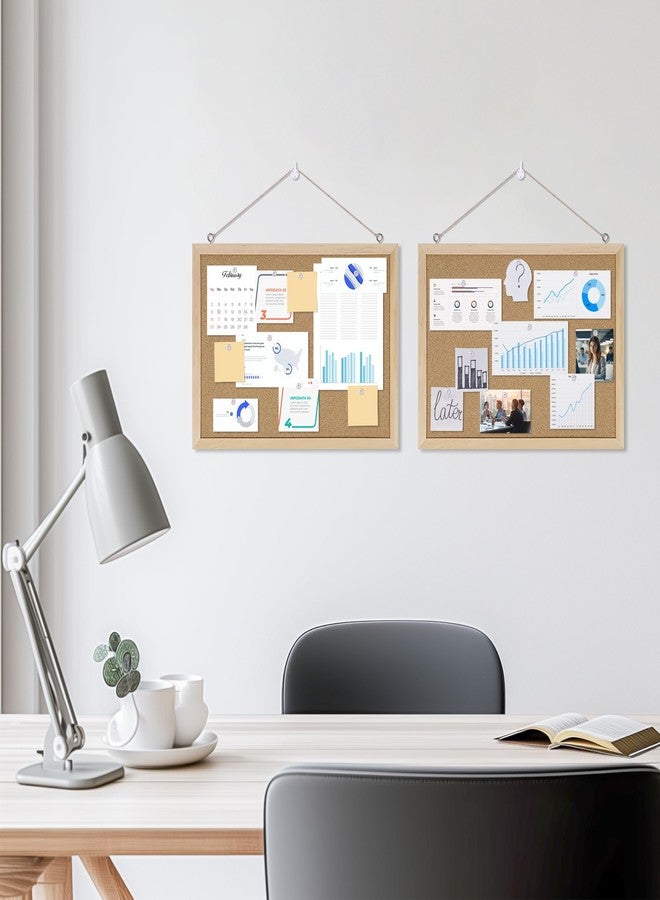 DAHAPYBOO Cork Board Bulletin Board 2 Pack,11X15 Cork Board for Office with Pin Oak Wood Boards,Hanging Corkboards for Office Home School Message Board or Vision Board Decoration - Image 4