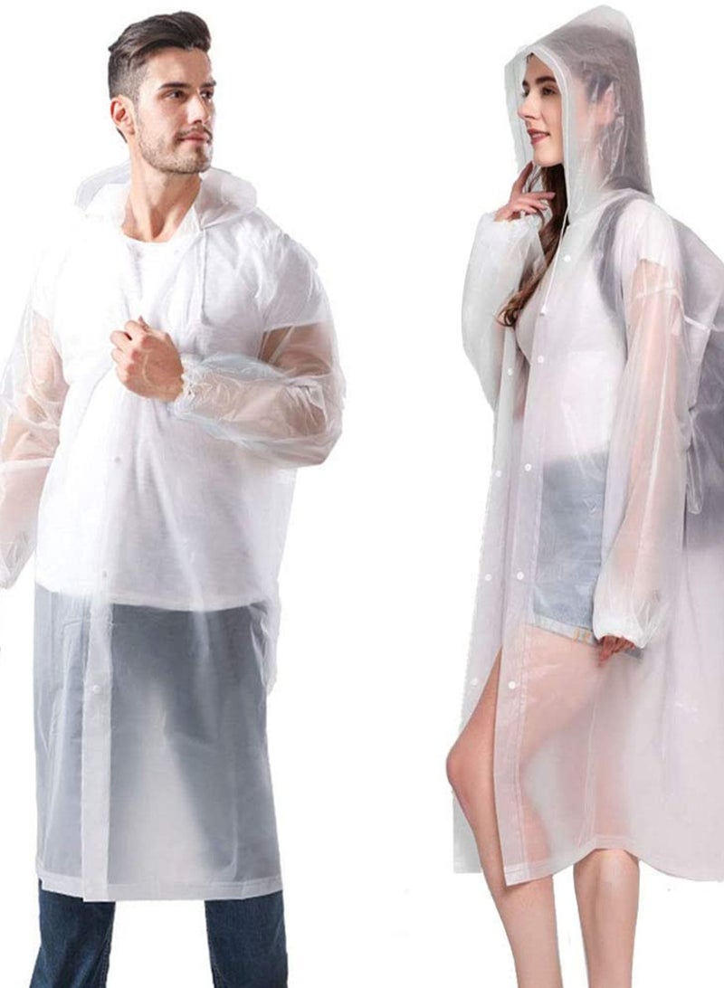 SYOSI Rain Poncho for Adults, EVA Rain Poncho for Women and Men Reusable Raincoat Jacket   Packable Raincoat for Family Fishing Travel Emergency no PVC with Hood and Elastic Sleeveng - Image 1