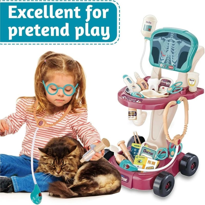 Mini Panda Medical Cart X-Ray Screen Combo Kit for Kids 3+ - Image 3