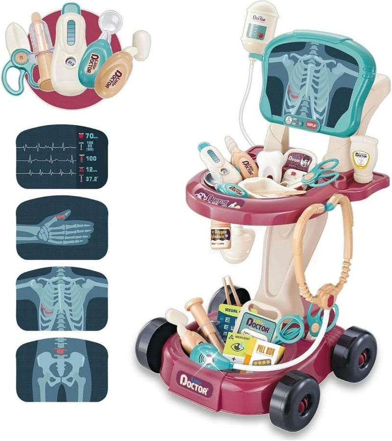 Mini Panda Medical Cart X-Ray Screen Combo Kit for Kids 3+ - Image 2