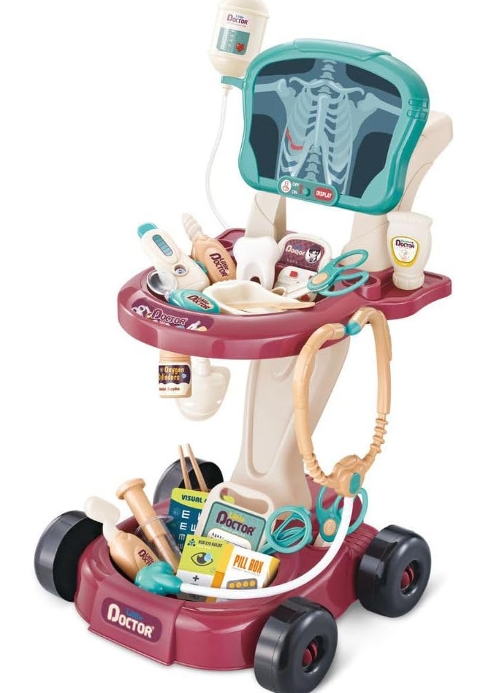 Mini Panda Medical Cart X-Ray Screen Combo Kit for Kids 3+ - Image 1