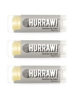 Hurraw! Licorice Lip Balm 3 Pack: Organic Certified Vegan Cruelty and Gluten Free NonGMO 100% Natural Ingredients Bee Shea Soy and Palm Free Made in USA  - Image 1