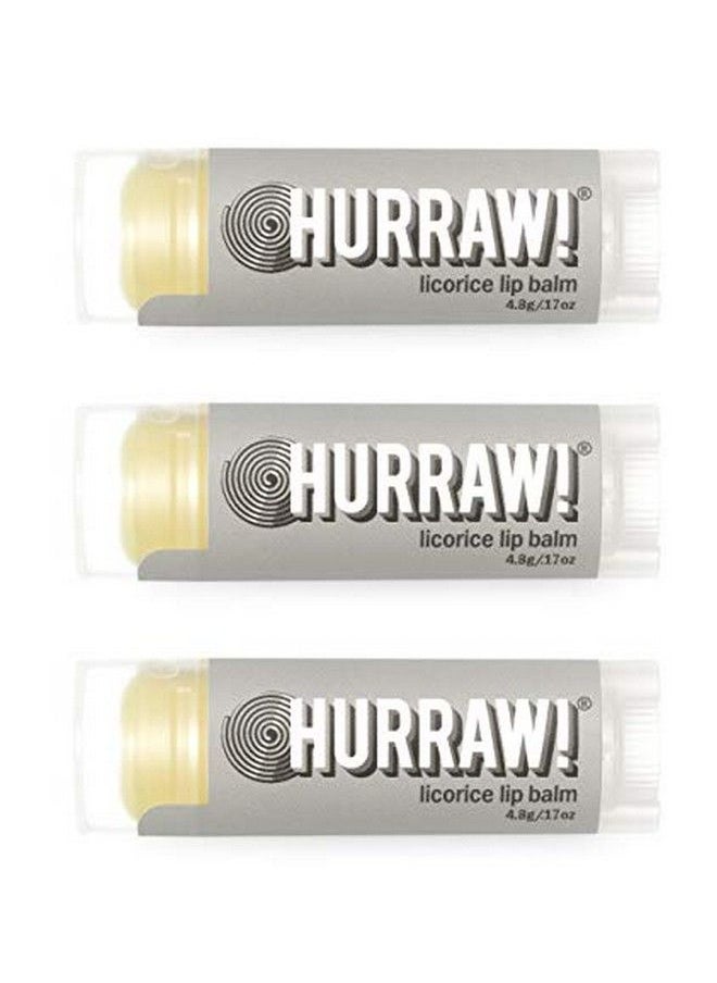 Hurraw! Licorice Lip Balm 3 Pack: Organic Certified Vegan Cruelty and Gluten Free NonGMO 100% Natural Ingredients Bee Shea Soy and Palm Free Made in USA  - Image 1