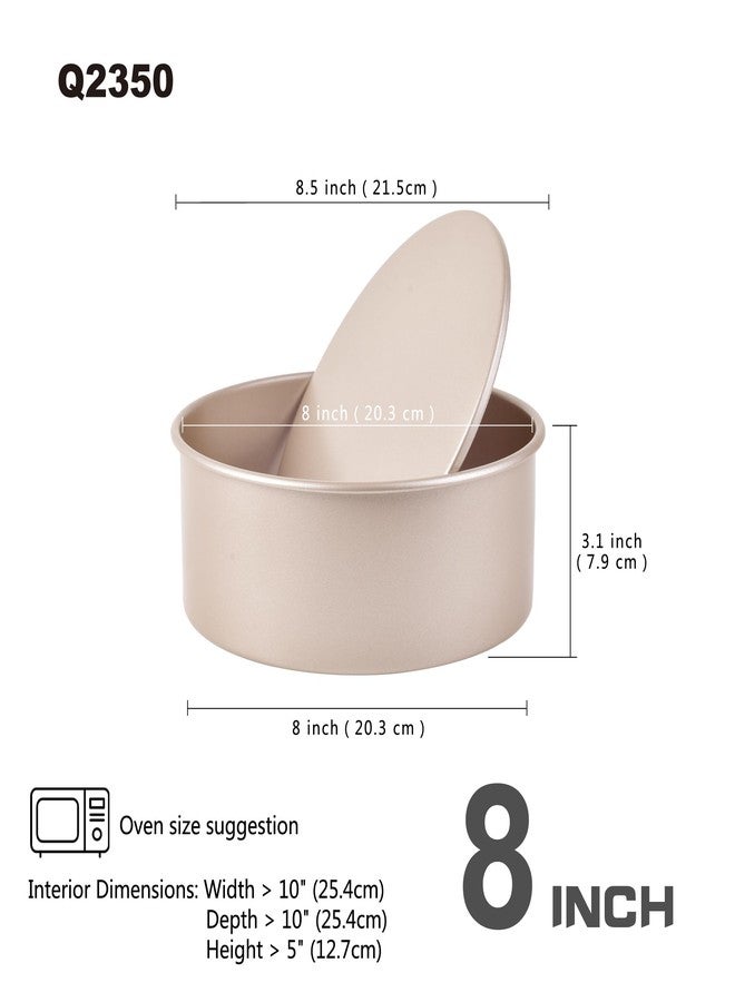 Bakeley Round Cake Pan, Nonstick 8-Inch with Removable Loose Bottom Chiffon Bakeware (Champagne Gold) - Image 2