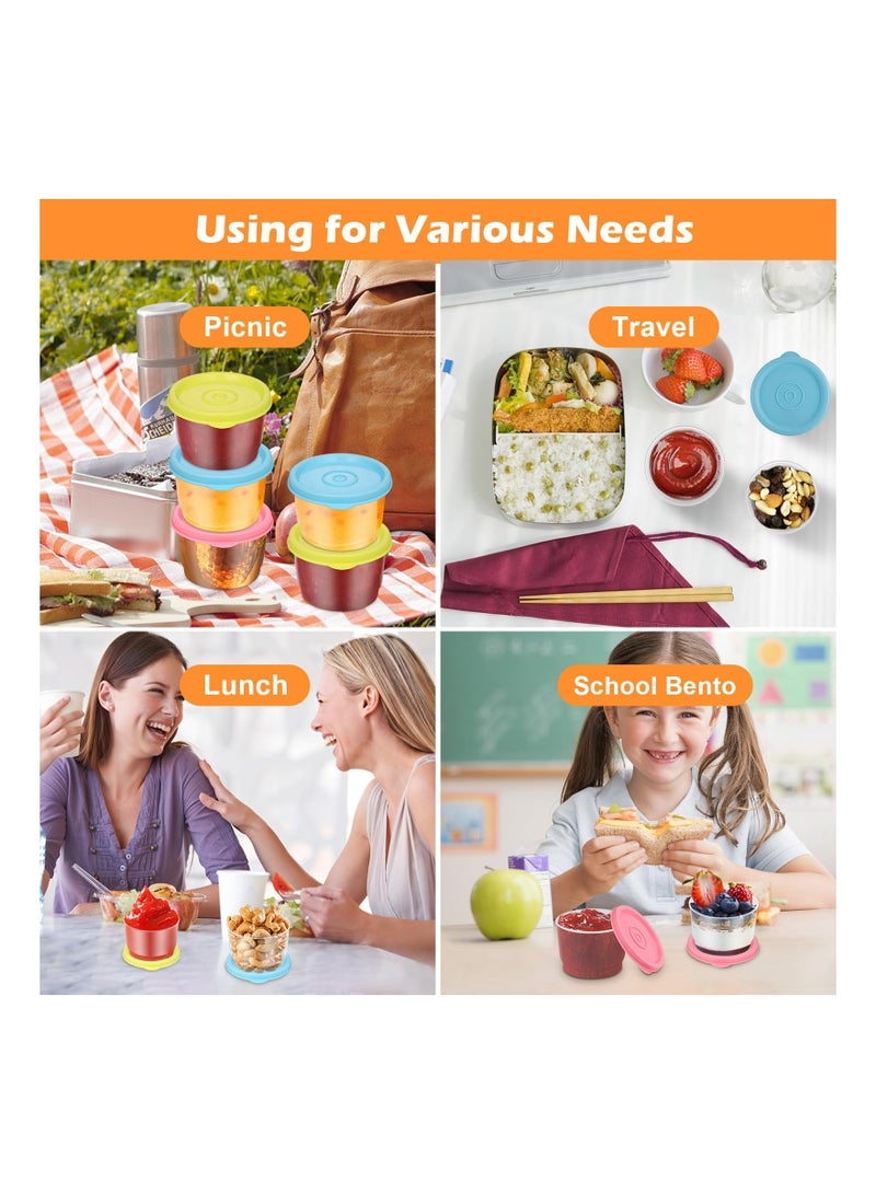 6Pcs Small Food Containers with Lids 160ML Plastic Snack Pots Airtight Kitchen Reusable Stackable Pots for Lunch Microwave Freezer Safe and Dishwasher - Image 2