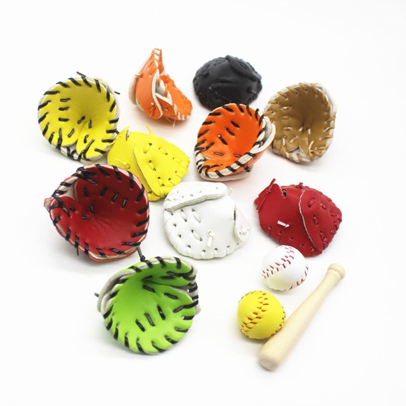 White Newborn Photography Props Set 3 Piece Baseball Bat And Glove For Studio Home Creative Shots - Image 3