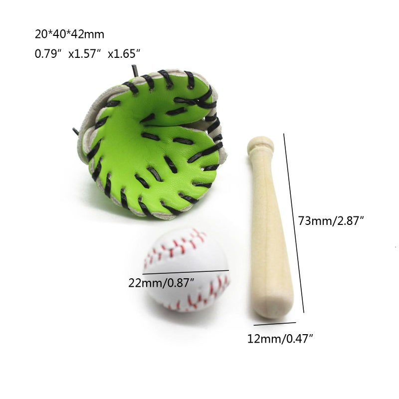 White Newborn Photography Props Set 3 Piece Baseball Bat And Glove For Studio Home Creative Shots - Image 5