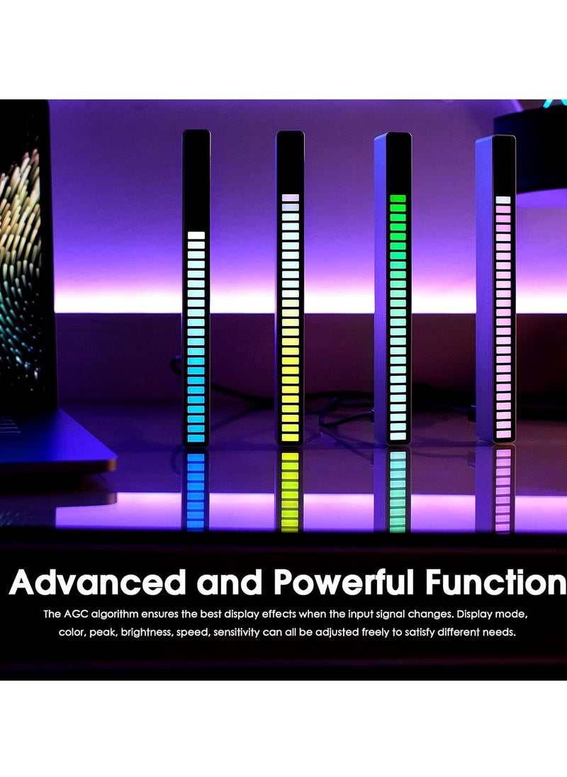 RGB Sound Control Lights, 2 Pack, Rechargeable LED Ambient Lights, Voice-Activated Rhythm Pickup, Colorful Music Sync, Car Laptop Party Outdoor Gaming Bistro