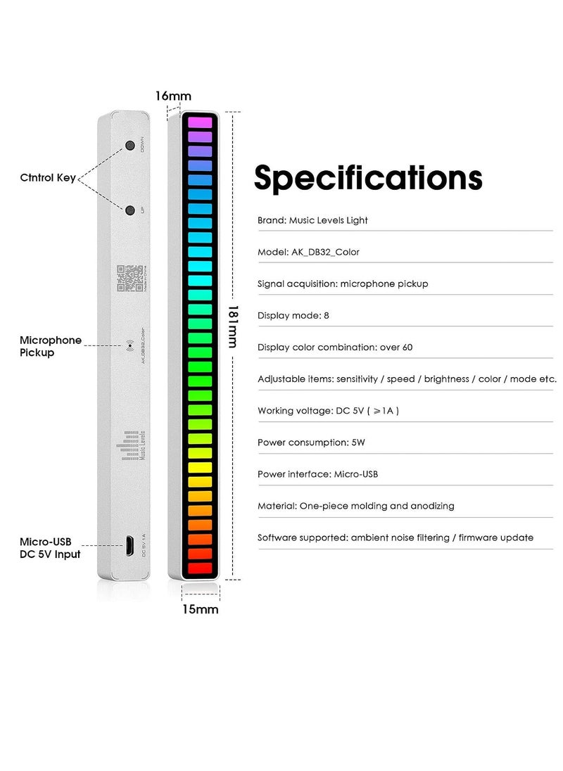 Led RGB Sound Control Lights, 2 Pack, Rechargeable LED Ambient Lights, Voice-Activated Rhythm Pickup, Colorful Music Sync, Car Laptop Party Outdoor Gaming Bistro  - Image 5