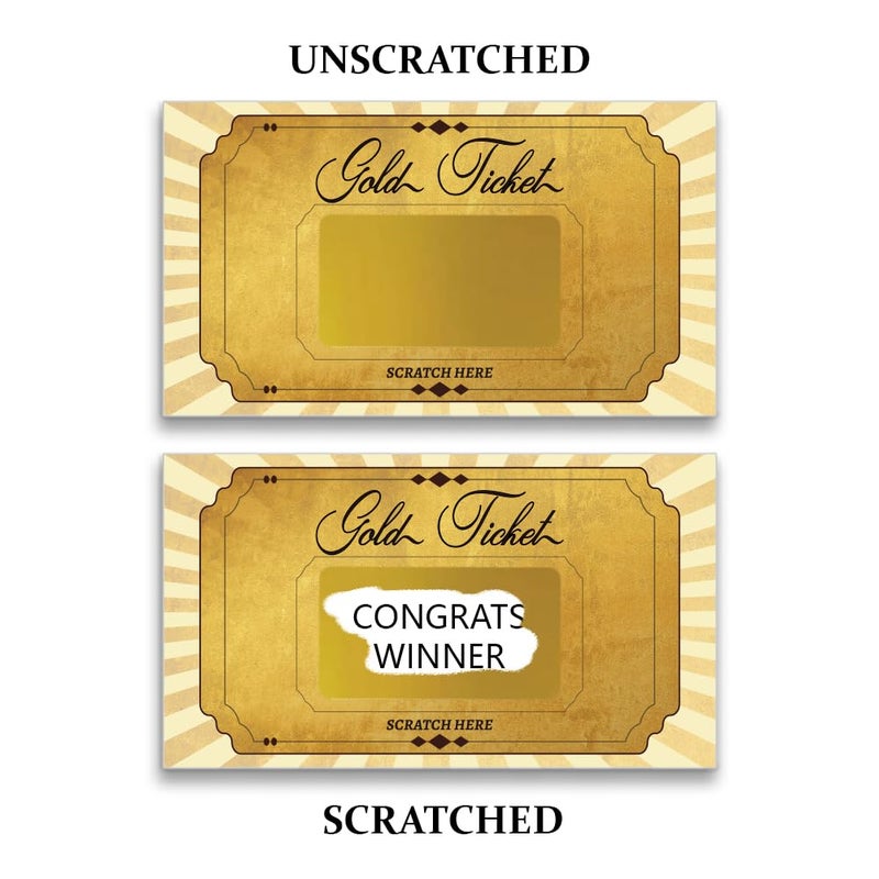 PLIGREAT 120 Pieces Gold Ticket Scratch Off Cards Stickers, Blank Gift Certificates Scratch Cards Scratchs Off Tickets DIY Coupon Card for Small Business, Holiday, Bridal Shower Activity, Party Supply - Image 5