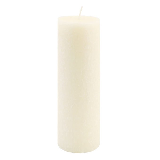 Candles Unscented Pillar Candles Beeswax Enhanced Textured Timberline Pillar Candle 3 x 9Inch Ivory