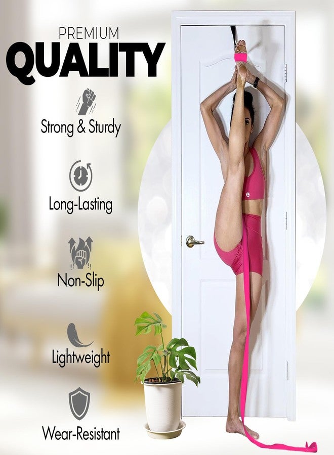 Zenmarkt Pilates Stretching Strap with Door Anchor - Flexibility Equipment for Pilates Practitioners - Ideal for Improving Leg Flexibility, Core Stability, and Posture Alignment at Home (Pink) - Image 3