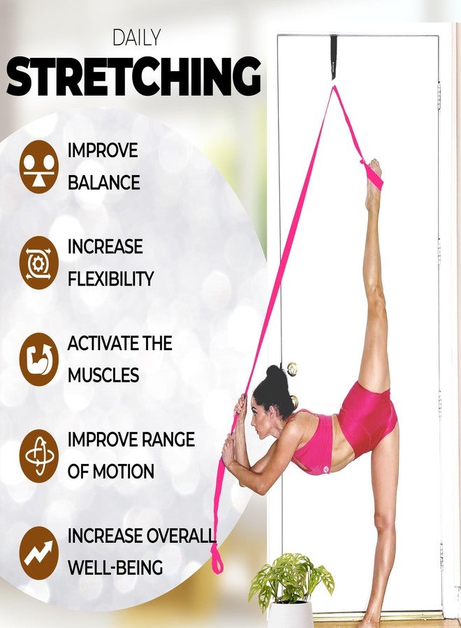 Zenmarkt Pilates Stretching Strap with Door Anchor - Flexibility Equipment for Pilates Practitioners - Ideal for Improving Leg Flexibility, Core Stability, and Posture Alignment at Home (Pink) - Image 5