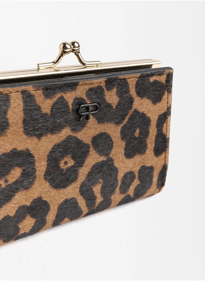 PARFOIS Leopard Print Leather Wallet