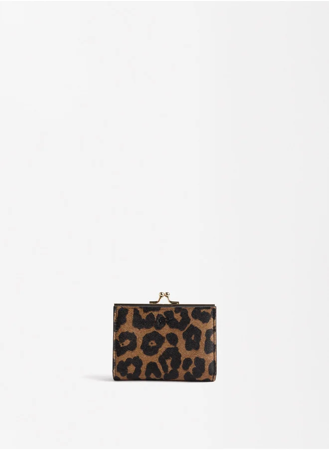 PARFOIS Leopard Print Leather Wallet