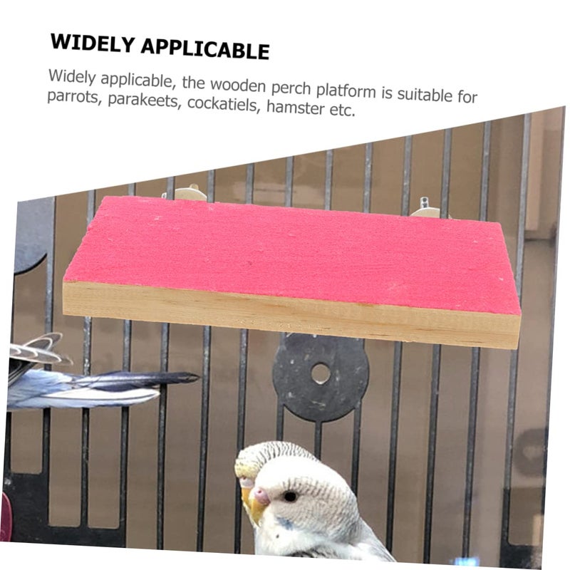 Khaki Parrot Stand Platform Bird Exercise Perch Cage Accessories Toy 15X8X1CM - Image 4