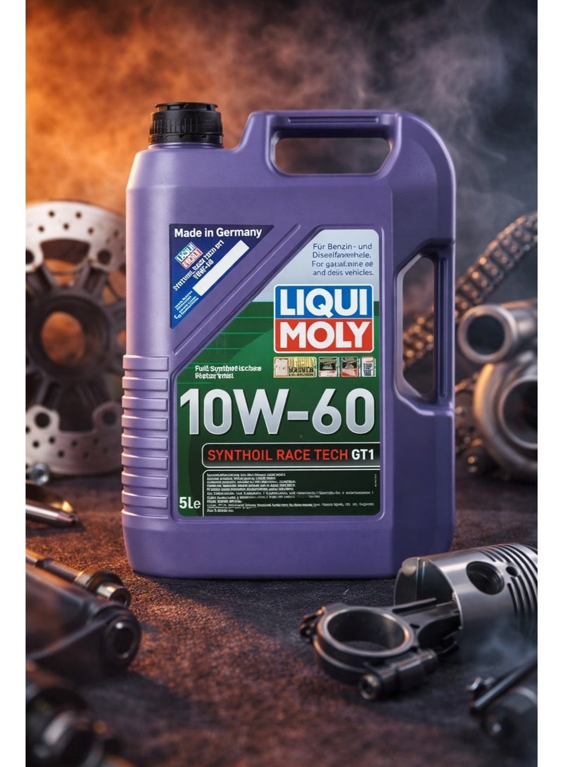 LIQUI MOLY Synthoil Race Tech GT1 10W-60 Fully Synthetic Engine Oil – High-Performance Formula – Gasoline & Diesel Engines – 5L - Image 1
