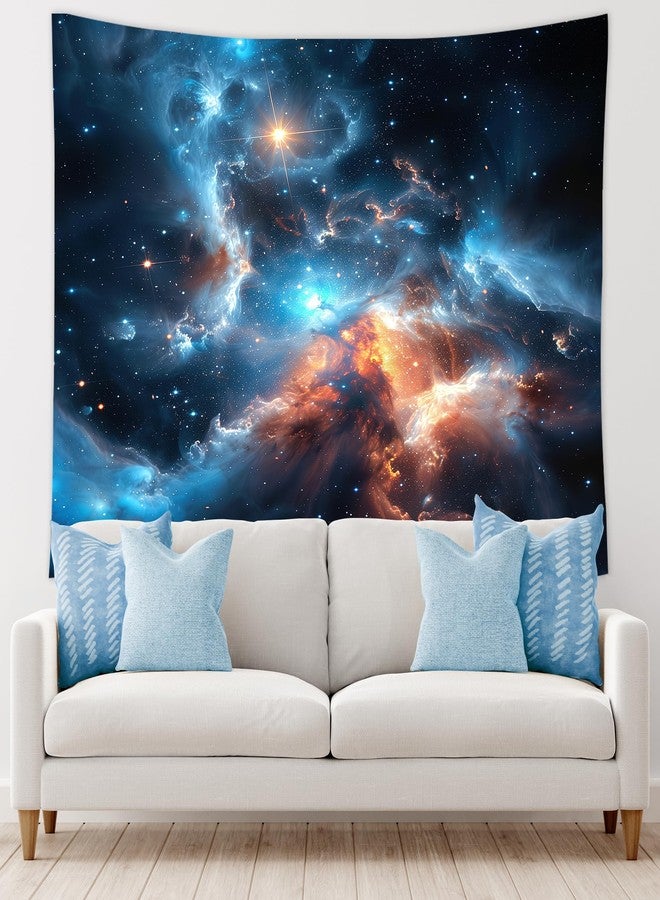 ريديكور نسيج جداري من رييديكور، بتصميم سديم المجرة والفضاء الخارجي، مقاس 91 بوصة عرضًا × 71 بوصة ارتفاعًا، يصور سماءً زرقاء مرصعة بالنجوم، يعلق على الحائط، مستوحى من عالم الكون والنظام الشمسي، يضفي لمسةً ساحرةً على ديكور المنزل أو غرفة النوم أو غرفة المعيشة. - Image 5