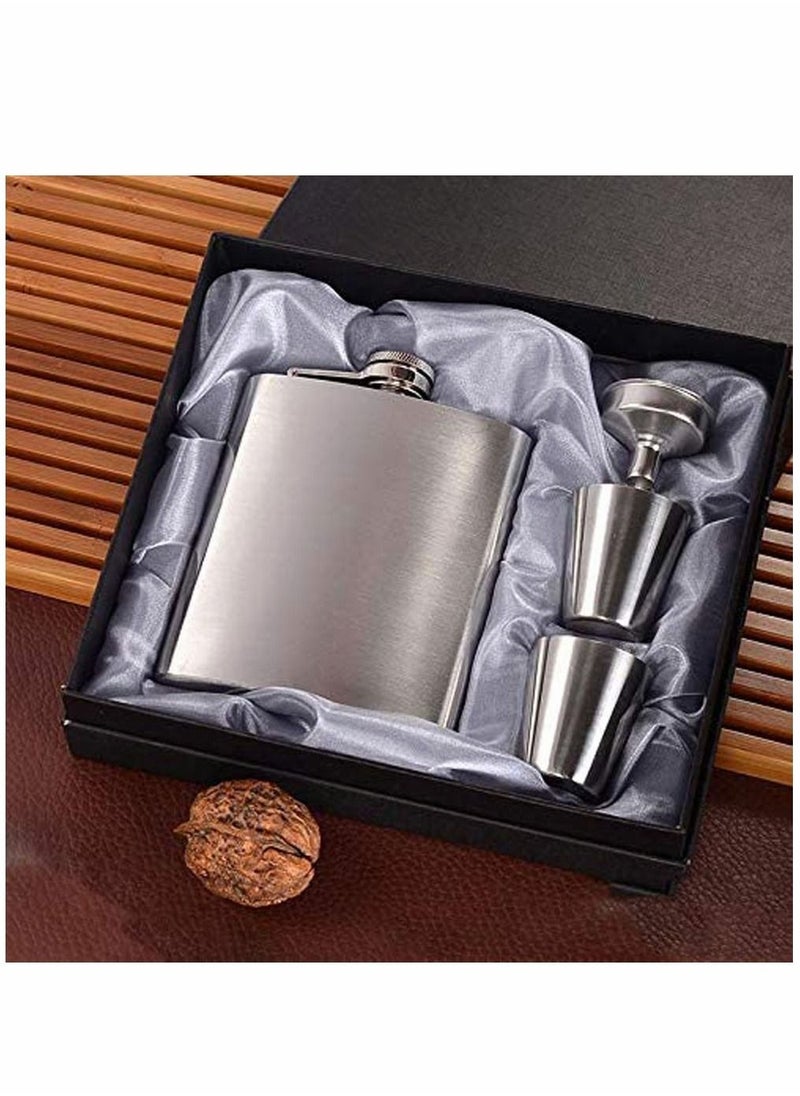 HomarKet Set Portable Luxury Stainless Steel Hip Flask 7oz Wine Bottle Pocket with Funnel and Glass  - Image 3