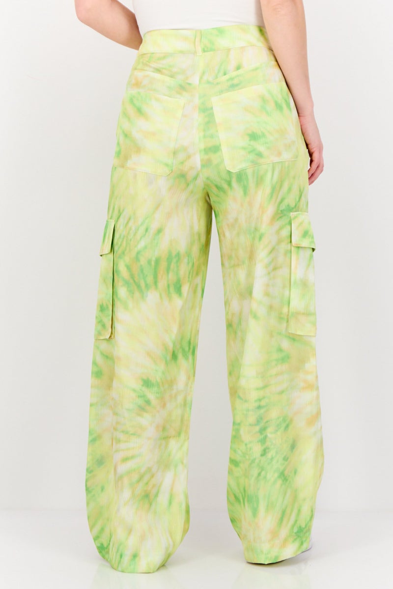 ESPRIT Women Regular Fit Tie Dye Cargo Pants, Multicolor  - Image 2