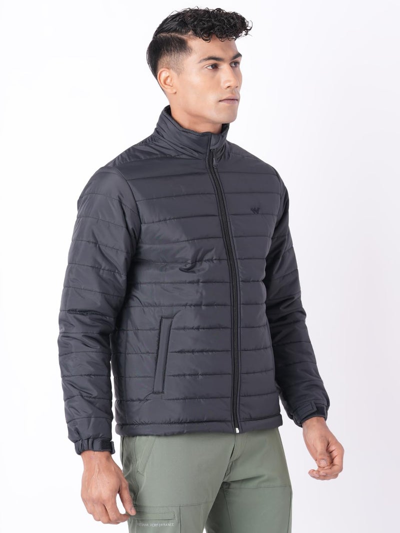 Wildcraft Men Alpine Solid Nylon Blend Collored Casual Quilted Husky Jacket, Full Sleeve - Regular fit, Black, L - Image 3