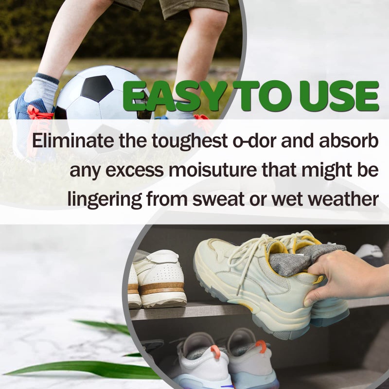 Marsheepy 12 Pack Charcoal Shoe Deodorizer Bags, Bamboo Charcoal Air Purifying bags, Odor Absorber, Odor Eliminator for shoes, Home, Closet, Pet - Image 5