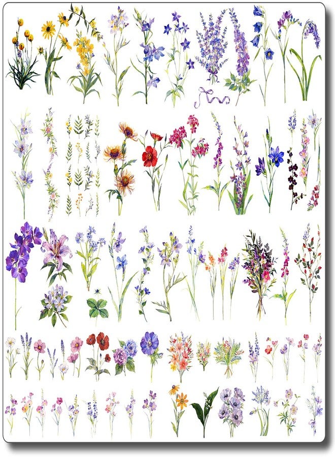 CHARLENT 40 Sheets Watercolor Flower Temporary Tattoos for Women - Image 1