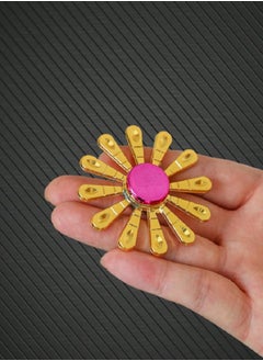 Luxury Gold Zinc Alloy Fidget Spinner with 12 Arms Design with Pink Center  - Durable and Portable Handheld for Comfort and Focus Fidget Spinner