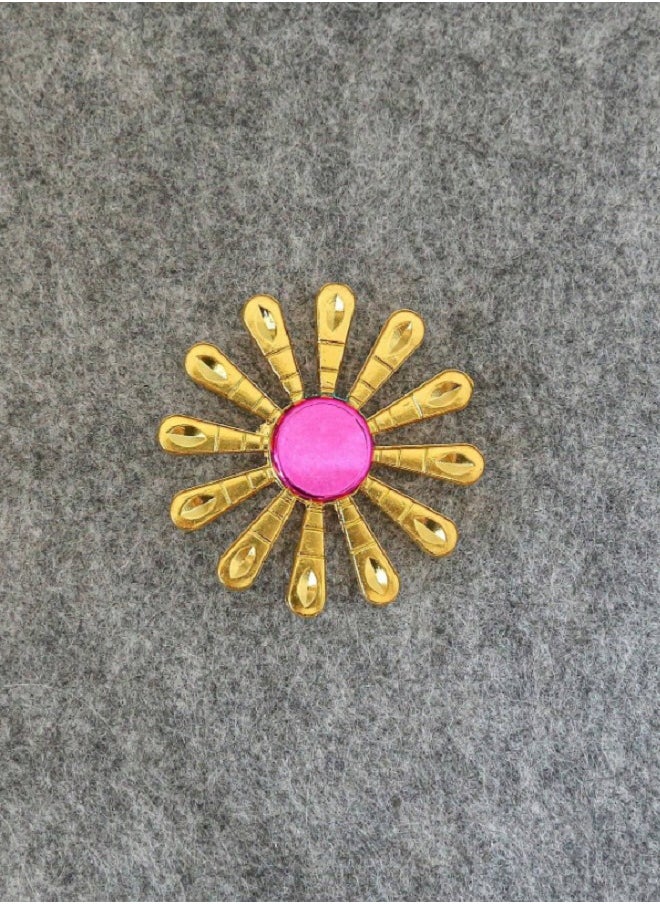 Spinner - Luxury Gold Zinc Alloy Fidget Spinner with 12 Arms Design with Pink Center  - Durable and Portable Handheld for Comfort and Focus Fidget Spinner - Image 1
