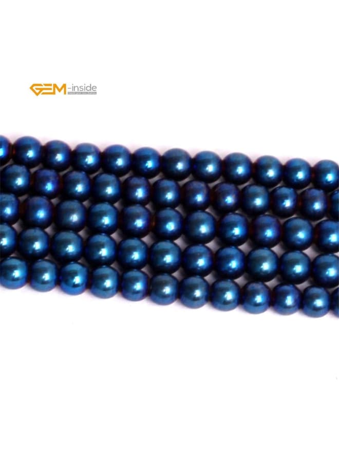 4mm Blue Metallic Coated Hematite NonMagnetic Gemstone Loose Beads Round Energy Stone Power Beads for Jewelry Making 15 - Image 2