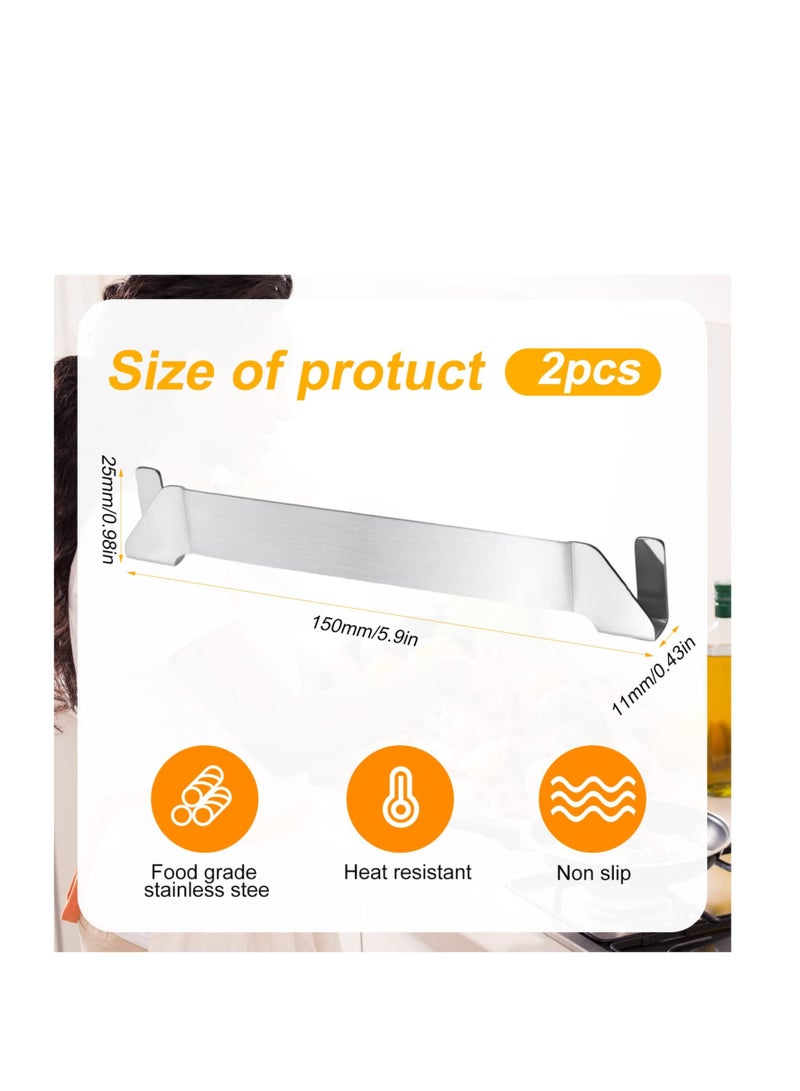 KASTWAVE حامل ملعقة شواية 2 قطعة، رف أدوات الشواء المصنوع من الفولاذ المقاوم للصدأ، ملحقات شواية النزهة في الهواء الطلق، مناسبة لشواية بلاكستون، رويال جوميت، كامب شيف - Image 2